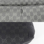 Gucci 2-Way Shoulder Bag Crossbody GG Canvas Leather Black Silver — view 6