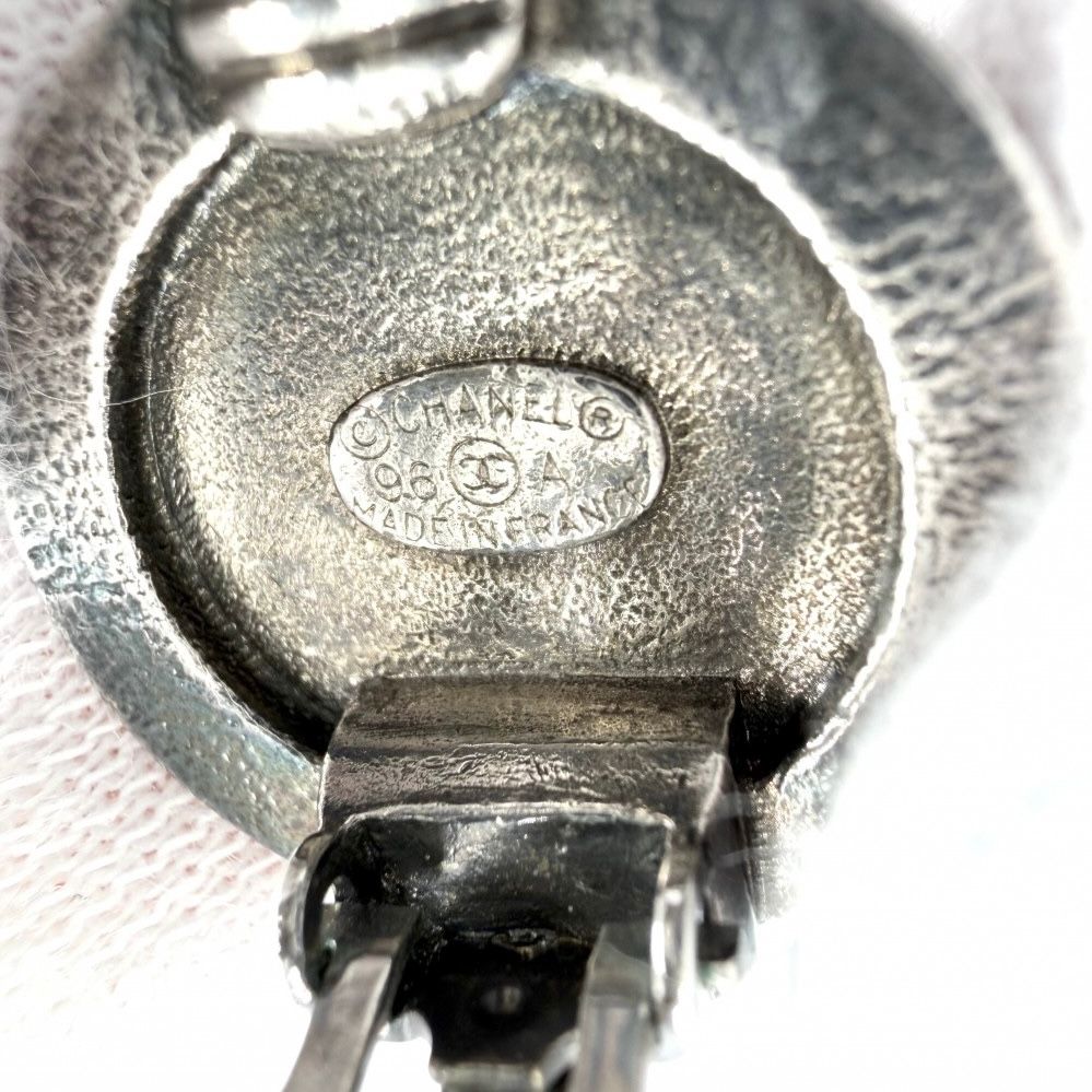 Chanel Earrings Round Medal Coin Mademoiselle Silver — view 3