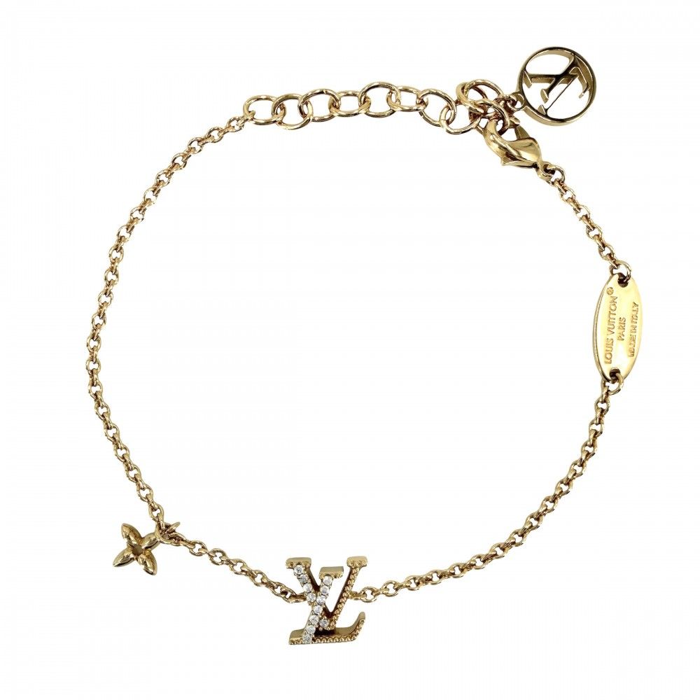 Louis Vuitton Bracelet Monogram Flower LV Iconic with Adja Star Rhinestone Gold
