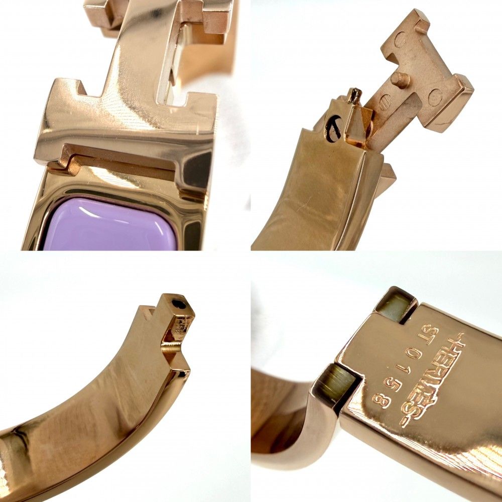 Hermes Bangle Click PM Bracelet Purple Pink Gold — view 6
