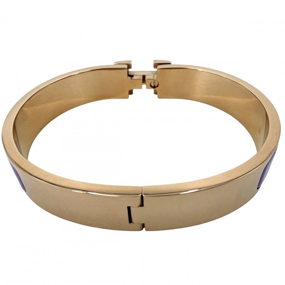 Hermes Bangle Click PM Bracelet Purple Pink Gold — view 2