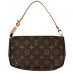 Louis Vuitton Handbag Pochette Soir Pouch Monogram Canvas Brown Gold — view 2