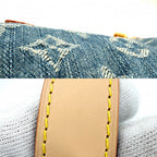 Louis Vuitton Pochette Hills Mini Bag Monogram Denim Blue Gold — view 6