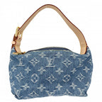 Louis Vuitton Pochette Hills Mini Bag Monogram Denim Blue Gold — view 2