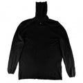 Chanel Knit CC Logo Turtleneck Top Lightweight Sweater 42 Black Cashmere Fall