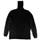 Chanel Knit CC Logo Turtleneck Top Lightweight Sweater 42 Black Cashmere Fall