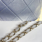 Chanel Shoulder Bag CC Logo Quilted Drawstring 2-Way Leather Navy Gold — view 8
