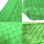 Bottega Veneta Tote Intrecht Handbag Shoulder Holder Leather Green Silver — view 6