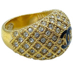 Chanel CC Logo Ring Vintage Rhinestone Gold — view 6
