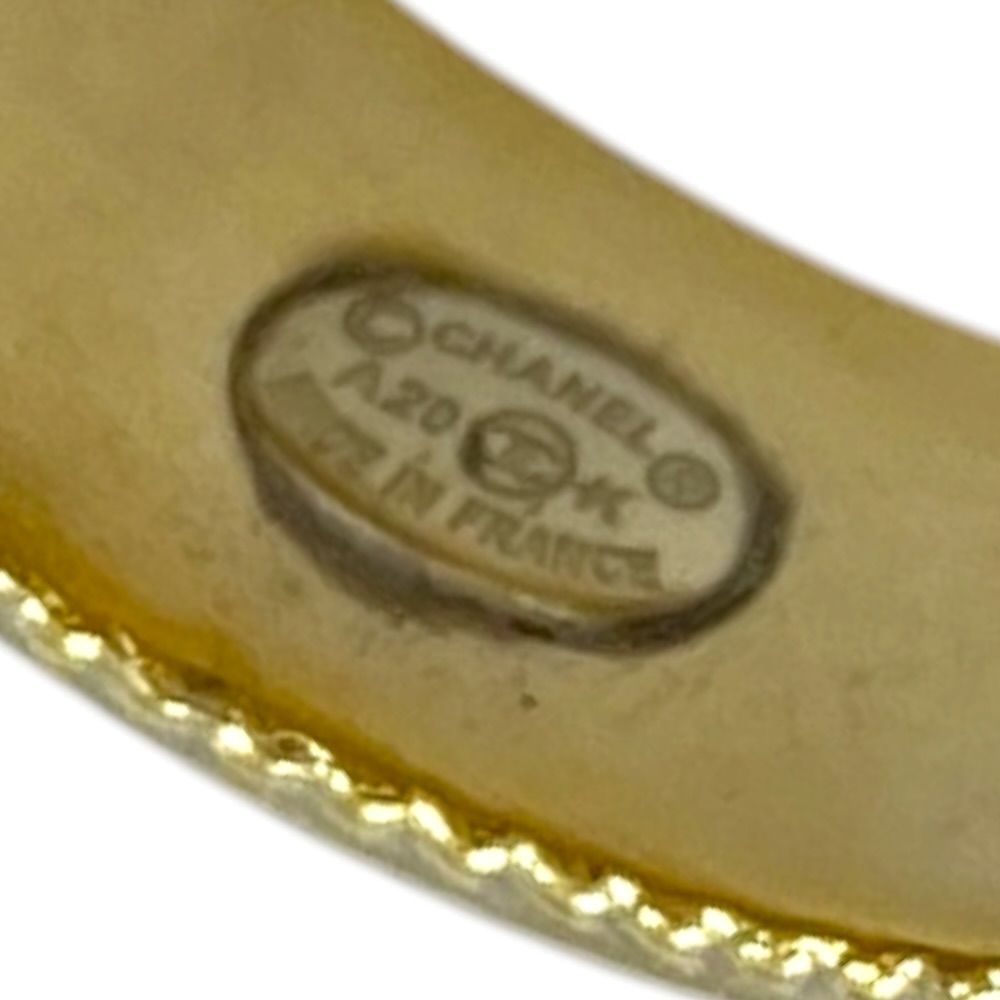 Chanel CC Logo Ring Vintage Rhinestone Gold — view 7