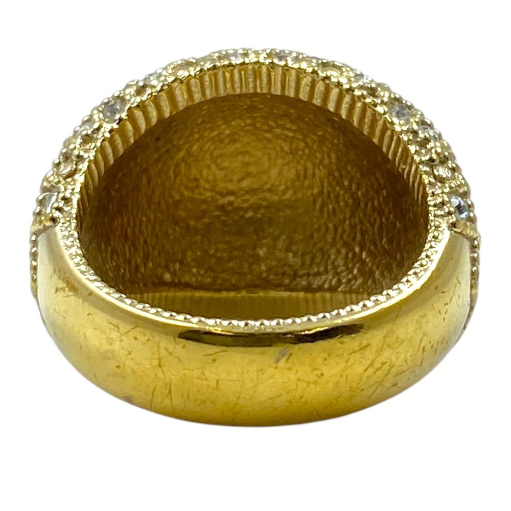 Chanel CC Logo Ring Vintage Rhinestone Gold — view 3