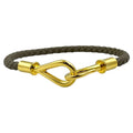 Hermes Jumbo Bracelet Leather Metal Etoupe Gold
