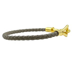 Hermes Jumbo Bracelet Leather Metal Etoupe Gold — view 4