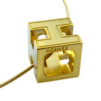 Hermes Cage Ash Cube Necklace Logo Choker Off White Gold — view 5