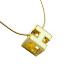 Hermes Cage Ash Cube Necklace Logo Choker Off White Gold — view 4