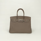 Hermes Birkin 35 Tote Togo Etoupe Gray Silver
