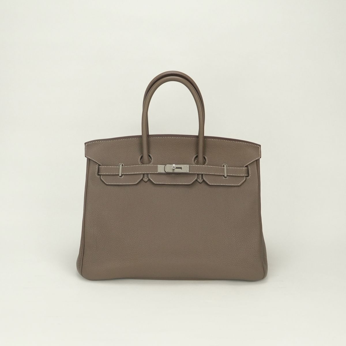Hermes Birkin 35 Tote Togo Etoupe Gray Silver
