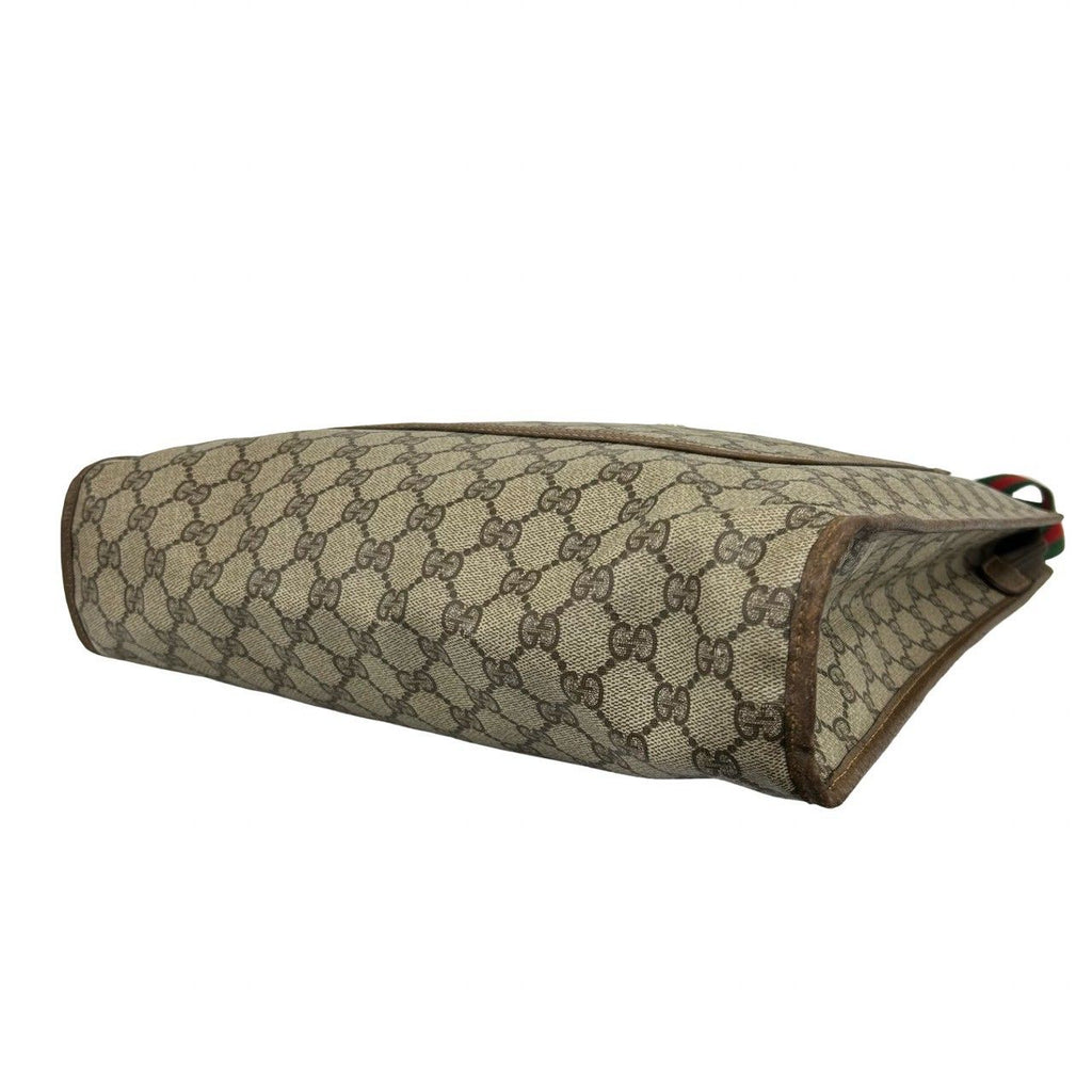 Gucci Vintage Sherry Line GG Logo Leather Tote Brown — view 8