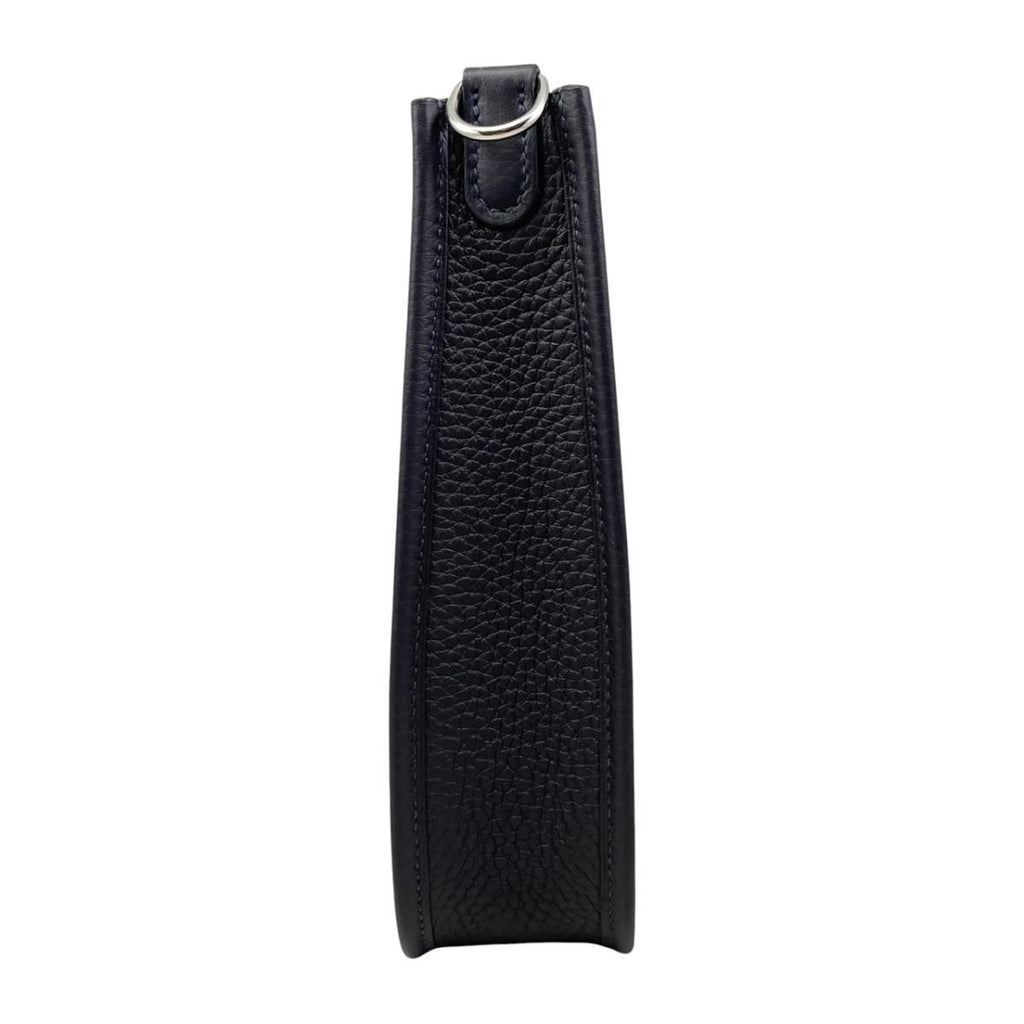 Hermes Shoulder Bag Evelyne TPM Taurillon Clemence Navy Silver — view 3