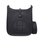 Hermes Shoulder Bag Evelyne TPM Taurillon Clemence Navy Silver