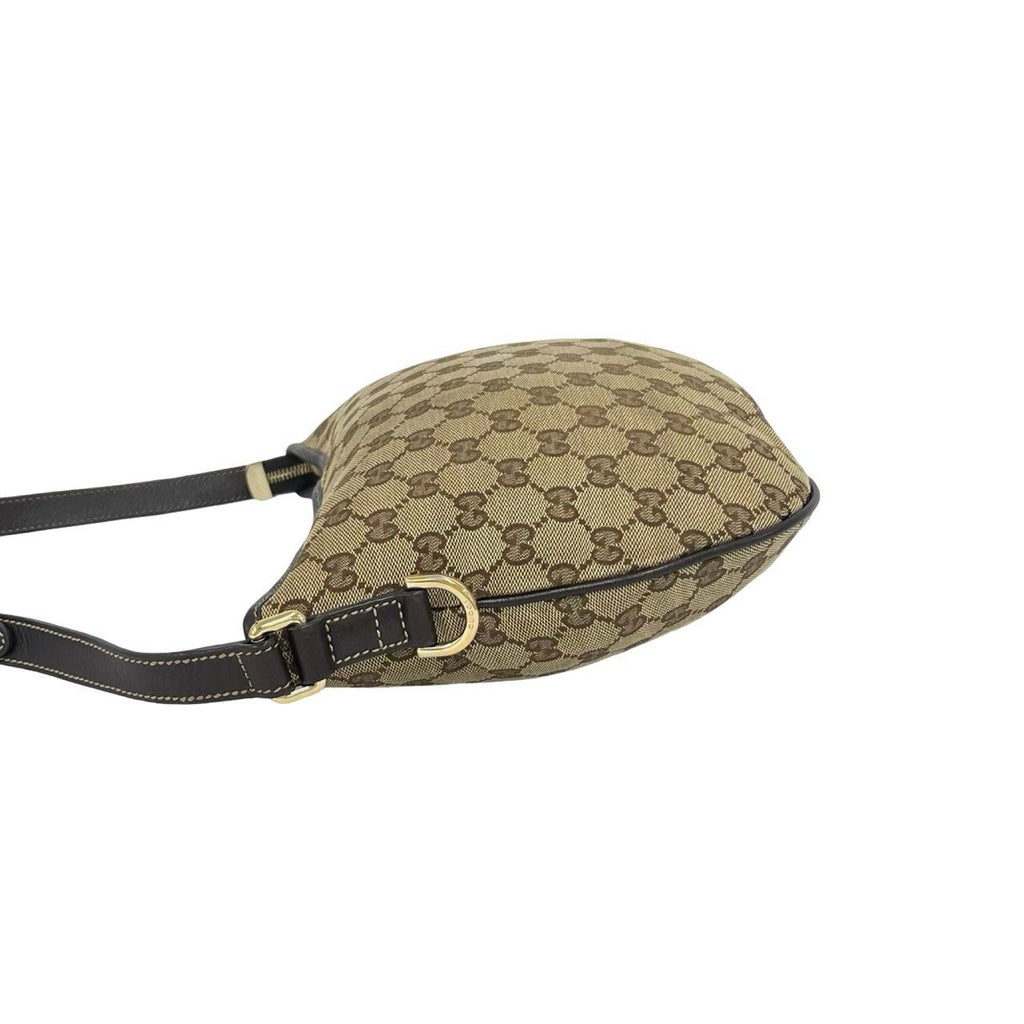 Gucci Bagged GG Logo Canvas Leather Shoulder Bag Pochette Cloth Brown — view 5
