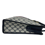 Gucci Vintage Sherry Line GG Logo Leather Handbag Business Bag Navy — view 6