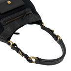 Prada Nylon Leather Shoulder Bag Tote Black Brown — view 4