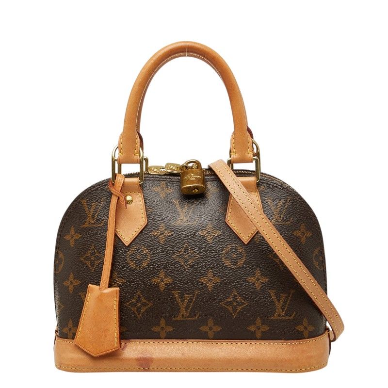 Louis Vuitton Monogram Alma BB 2-Way Shoulder Bag Brown Leather