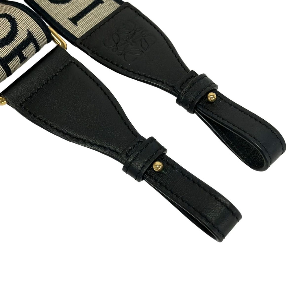 Loewe Shoulder Strap Anagram Loop Black Beige Logo Leather — view 4