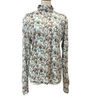 Dior Top Logo Turtleneck Top Rayon White Multicolor
