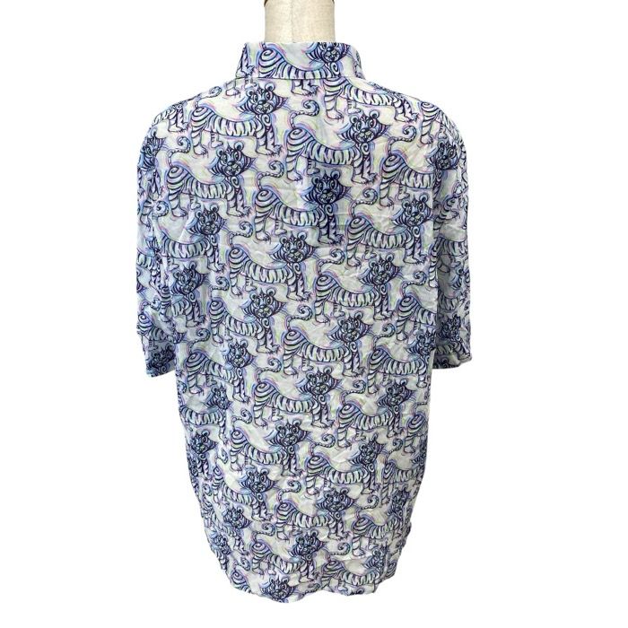 Dior Kenny Scharf Collaboration Short Sleeve Shirt Tiger Pattern Cotton — view 3