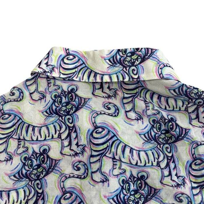 Dior Kenny Scharf Collaboration Short Sleeve Shirt Tiger Pattern Cotton — view 8