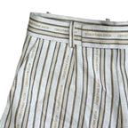 Dior Logo Striped Shorts Cotton Polyester Beige Multicolor — view 4