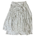 Fendi Striped Wrap Pleated Skirt Silk Beige White
