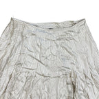 Fendi Striped Wrap Pleated Skirt Silk Beige White — view 7