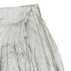 Fendi Striped Wrap Pleated Skirt Silk Beige White — view 3