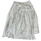 Fendi Striped Wrap Pleated Skirt Silk Beige White — view 2