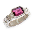 Chanel Premiere Ring 18k White Gold Pink Garnet