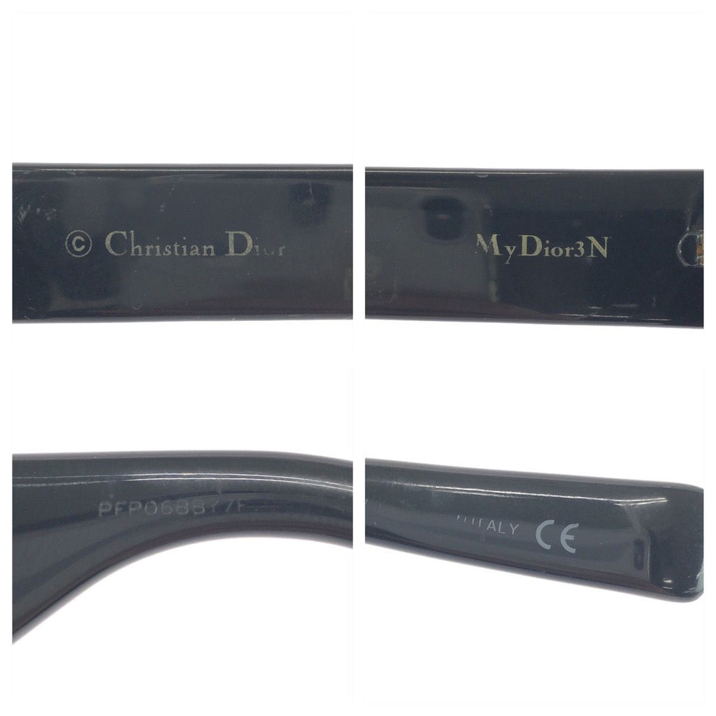 Dior Logo Navy Gold Acetate Metal Sunglasses Eyewear — view 7