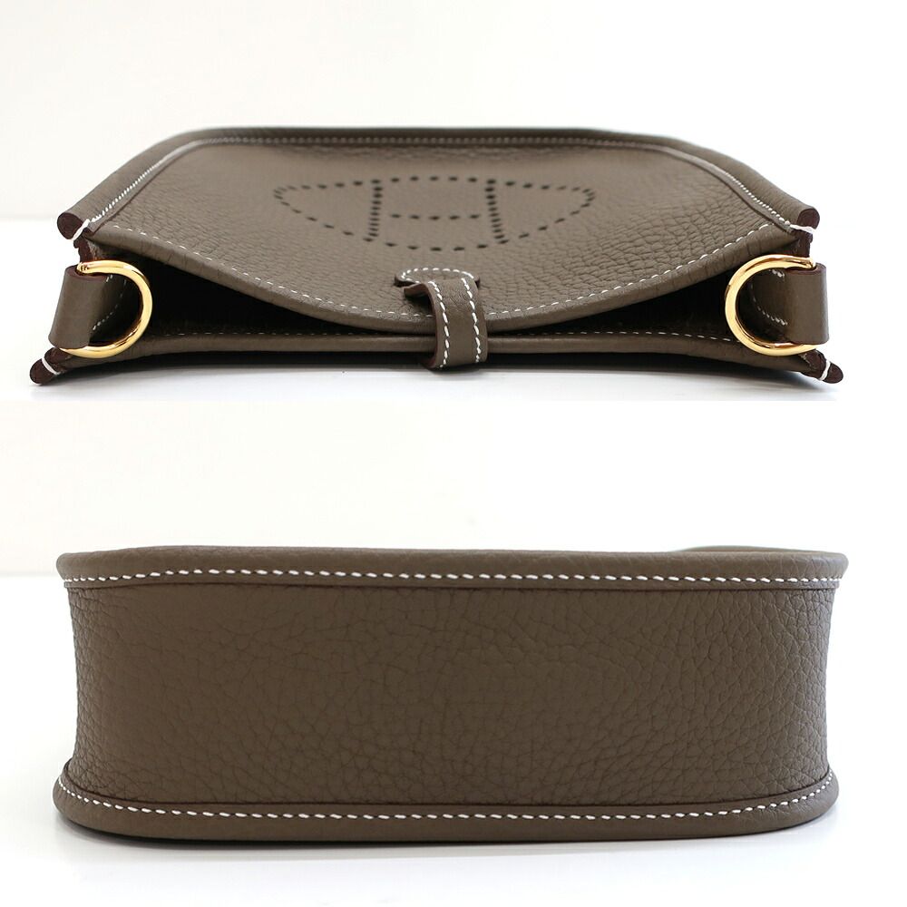 Hermes white: Evelyne TPM Etoupe Gold Around Shoulder Back — view 3