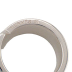 Hermes Italique Ring 50 Vintage 925 Sterling Silver Logo Black Simple Out of — view 6