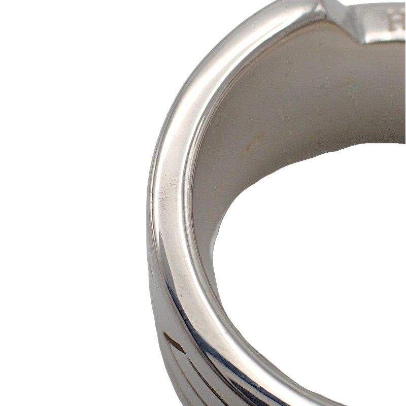 Hermes Italique Ring 50 Vintage 925 Sterling Silver Logo Black Simple Out of — view 7