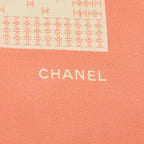 Chanel CC Logo Scarf Large Pink Beige Silk — view 3