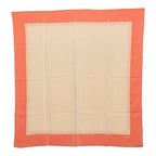 Chanel CC Logo Scarf Large Pink Beige Silk