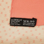 Chanel CC Logo Scarf Large Pink Beige Silk — view 4