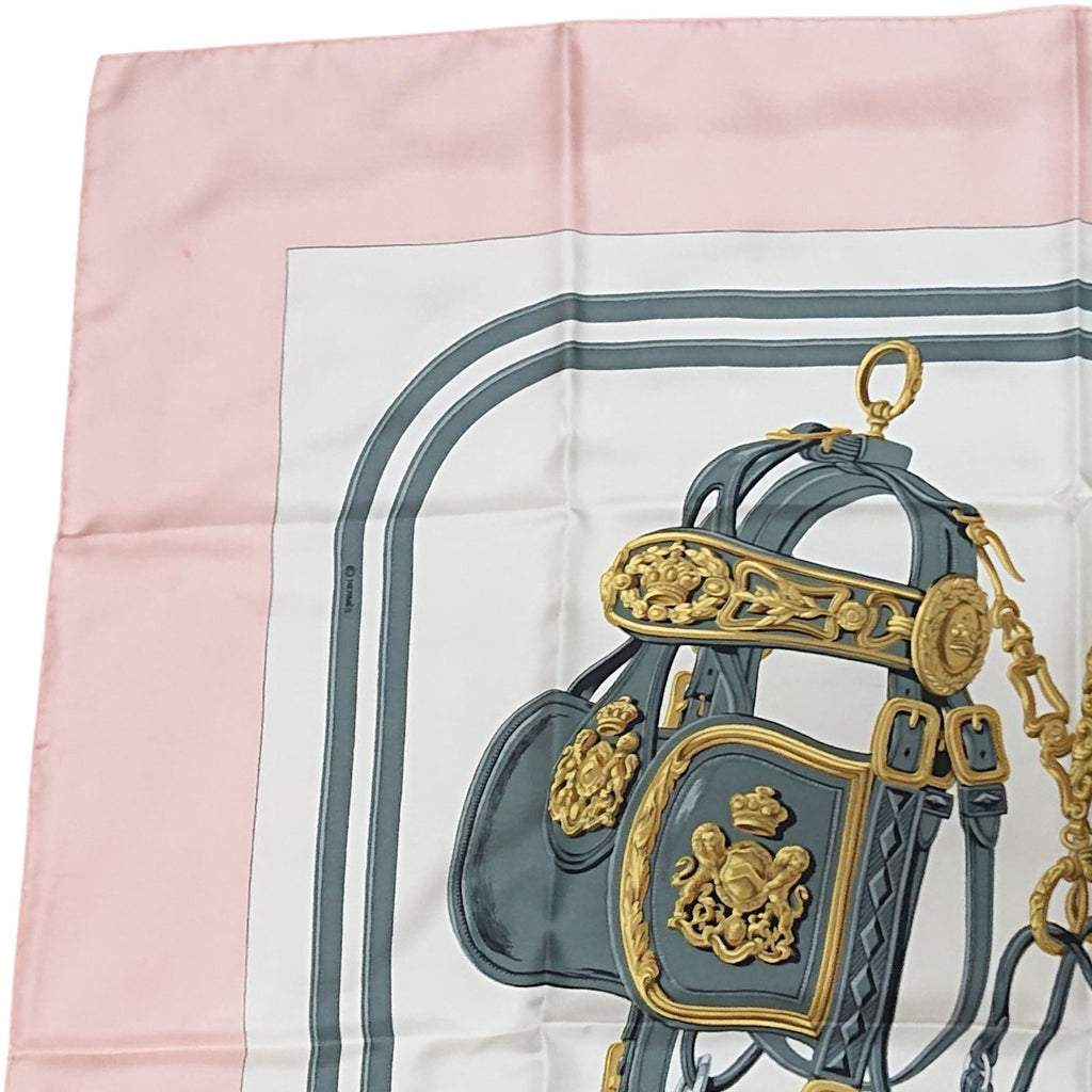 Hermes Carre 90 Brides de Gala Pink 100% Silk Scarf — view 5