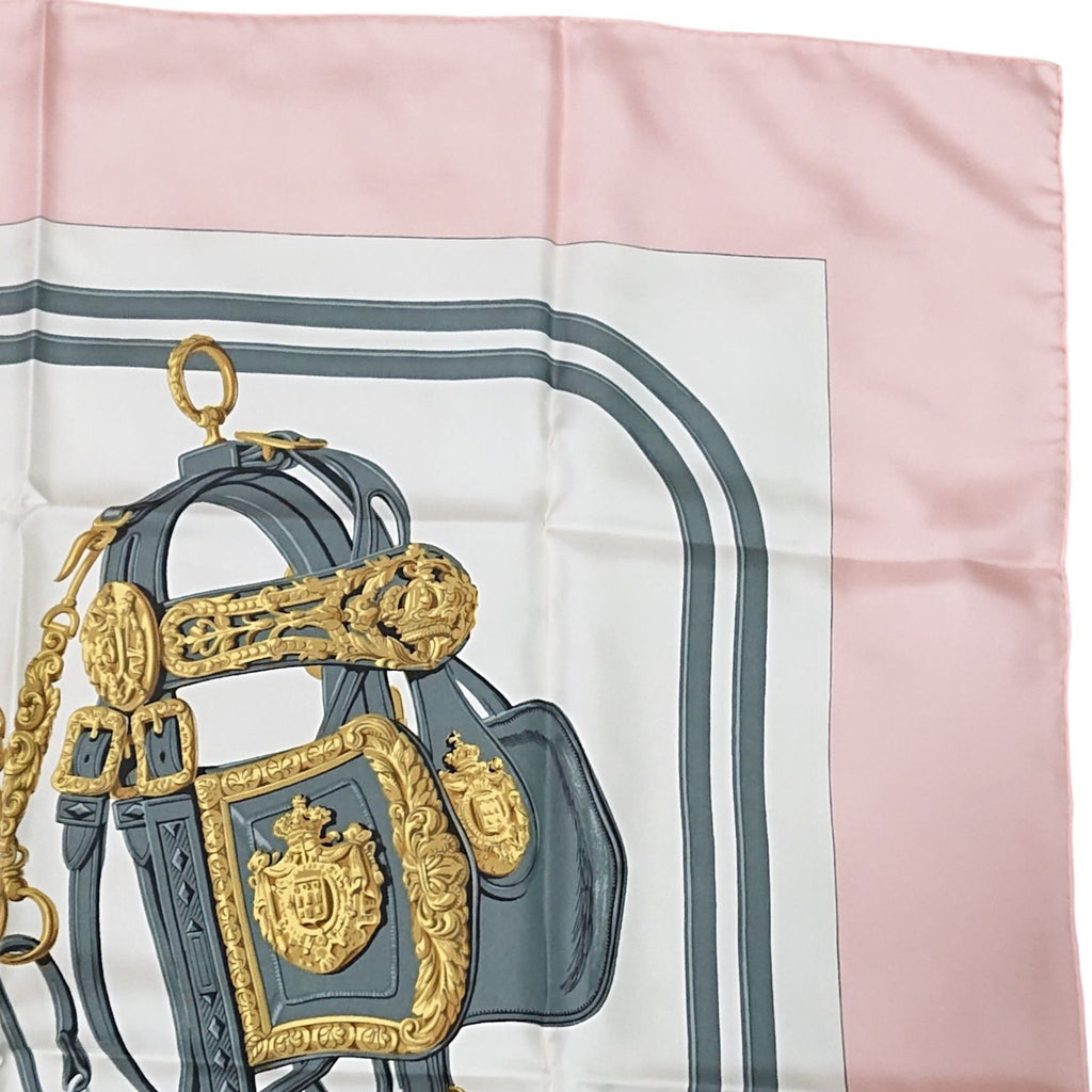 Hermes Carre 90 Brides de Gala Pink 100% Silk Scarf — view 4