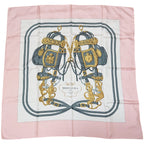 Hermes Carre 90 Brides de Gala Pink 100% Silk Scarf