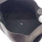 Hermes Picotin Lock MM Handbag Taurillon Clemence Black Silver — view 7