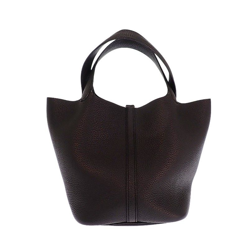 Hermes Picotin Lock MM Handbag Taurillon Clemence Black Silver — view 2
